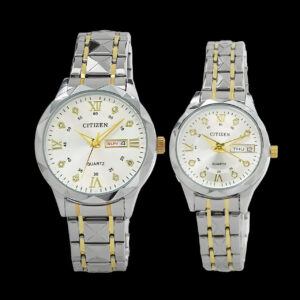 ست ساعت مچی عقربه‌ای زنانه و مردانه مدل کوارتز دو تقویم کد cit-04