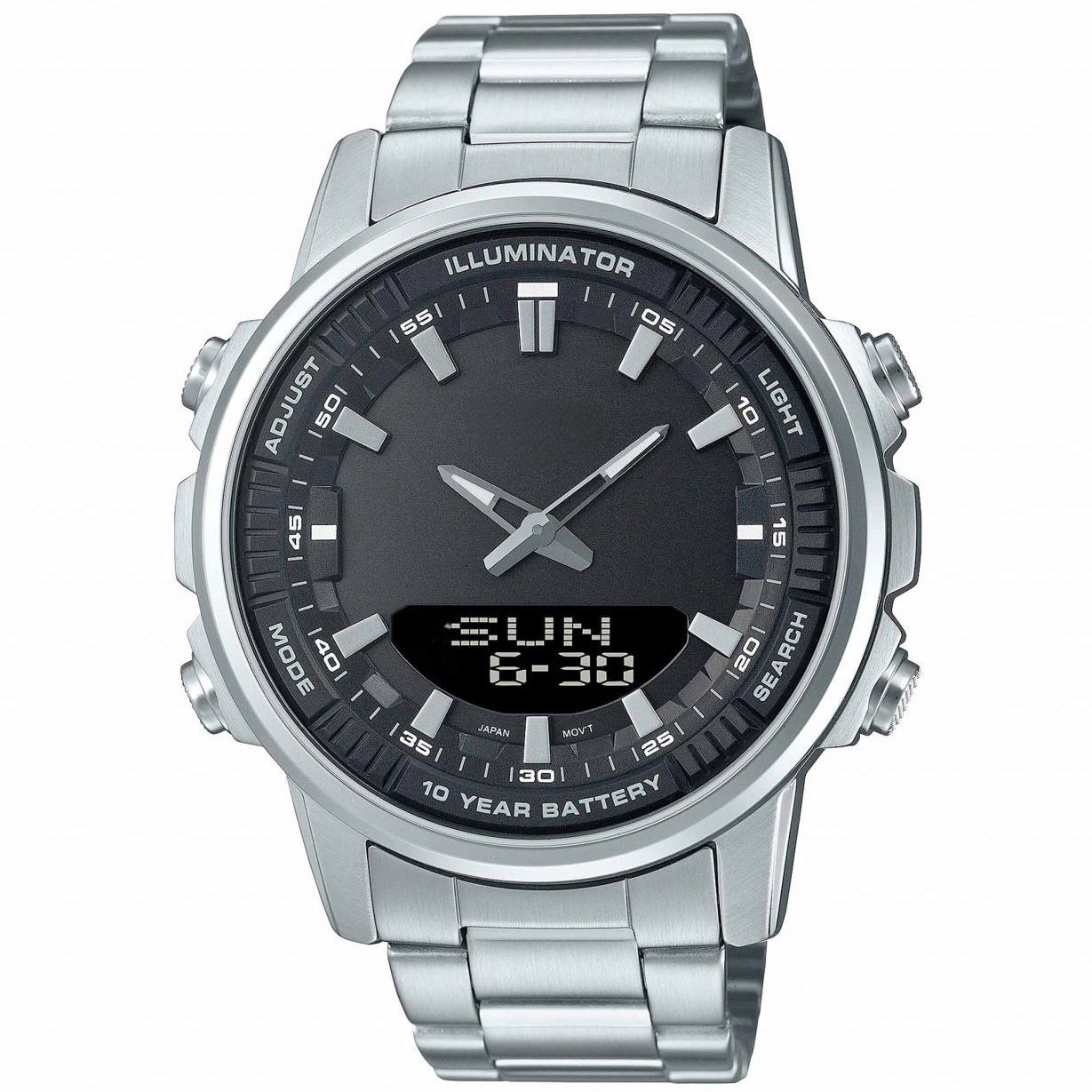 ساعت مچی عقربه‌ای کوارتز مردانه مدل پمپی دوزمانه کد 03