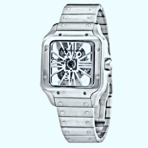 ساعت مچی عقربه‌ای کوارتز مردانه مدل پشت شیشه ای موتور نمایان کد 006