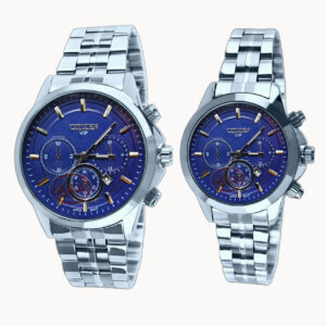 ست ساعت مچی عقربه‌ای کوارتز زنانه و مردانه مدل تک موتور کد 005